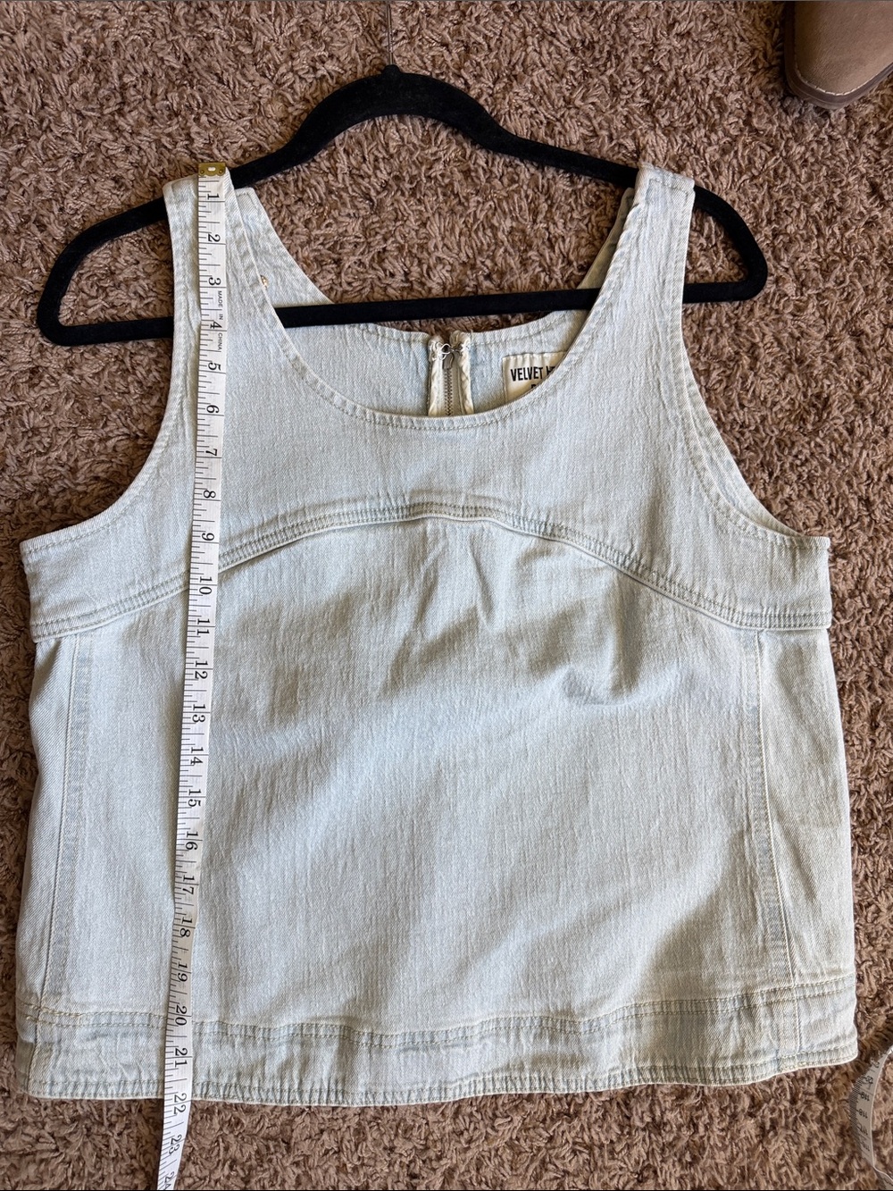 Velvet Heart Light Wash Denim Tank Top - Picture 8 of 9